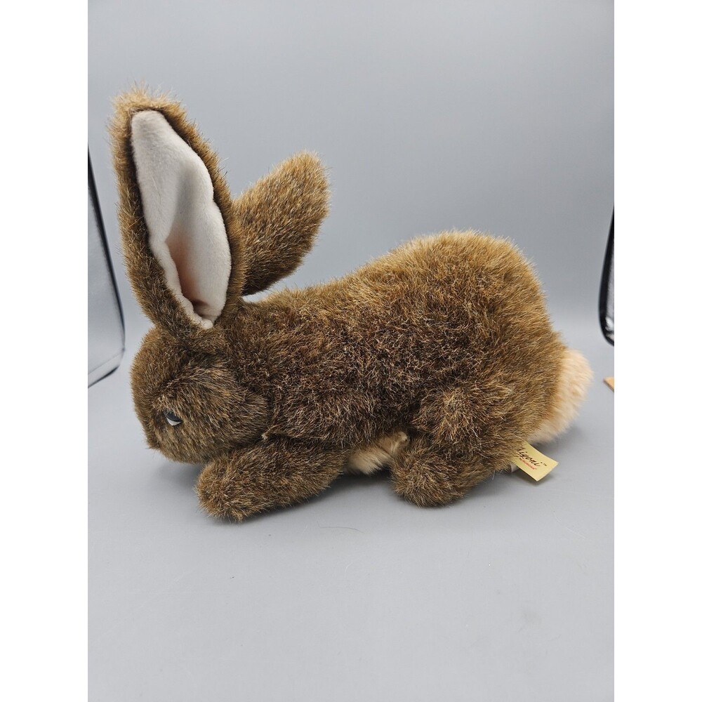Aurora Miyoni 9" Brown Plush Bunny Rabbit Laying Down Stuffed Animal Toy